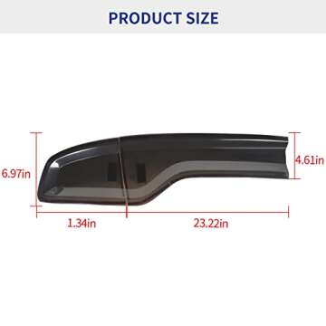 Hoolcar Tail Light Lamp Cover Guard Trim Bezel Frame Decor Exterior Accessories for 2015-2022 Dodge Charger, Smoked Black