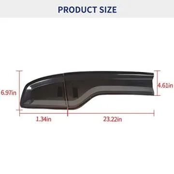 Hoolcar Tail Light Lamp Cover Guard Trim Bezel Frame Decor Exterior Accessories for 2015-2022 Dodge Charger, Smoked Black