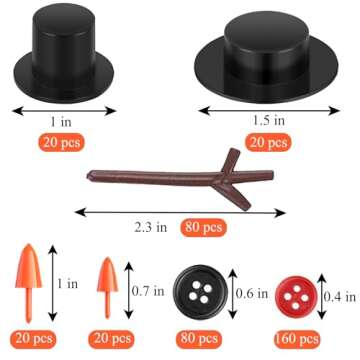 400 Pieces Christmas Snowman DIY Craft Buttons Kit for Fun Holiday Projects