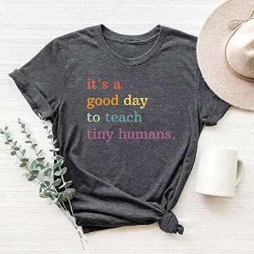 Teacher Shirts Funny Women’s Teacher Life T Shirt Graphic Tees Cute Casual Soft Cotton Shirts Tops Grey