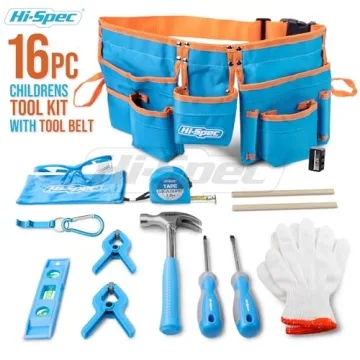 Hi-Spec Kids Tool Kit 16pc - Real Metal Tools for Fun