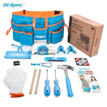Hi-Spec Kids Tool Kit 16pc - Real Metal Tools for Fun