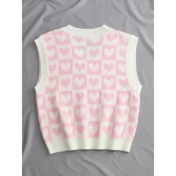 Floerns Cute Heart Print Sweater Vest for Kids