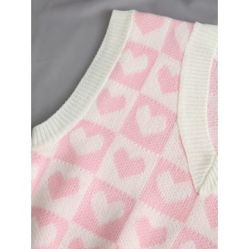 Floerns Cute Heart Print Sweater Vest for Kids
