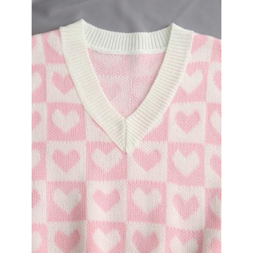 Floerns Cute Heart Print Sweater Vest for Kids