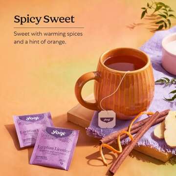 Yogi Tea - Egyptian Licorice Tea (6 Pack) - Warming and Naturally Spicy Sweet - Soothing and Caffeine Free - 96 Organic Herbal Tea Bags