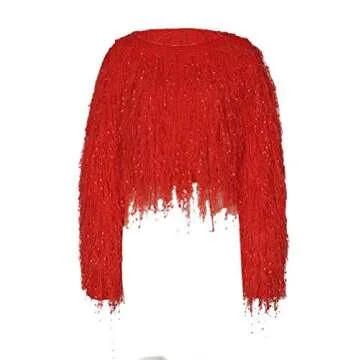 KOOBETON Women's Stylish Oversized Tassel Sweater