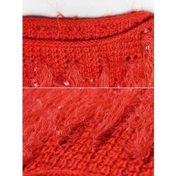 KOOBETON Women's Stylish Oversized Tassel Sweater