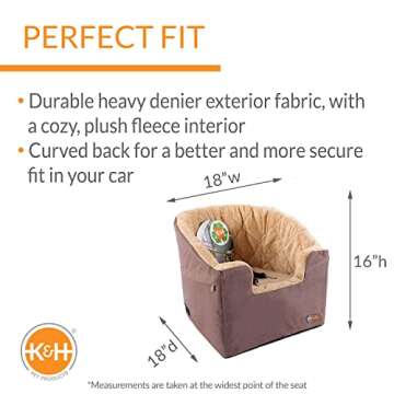 K&H Pet Product Bucket Booster Dog Car Seat with Dog Seat Belt for Car, Washable Small Dog Car Seat,...