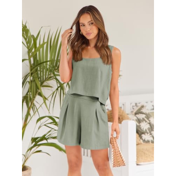 Stylish AUTOMET Women's Summer Matching Set - Grey-Green