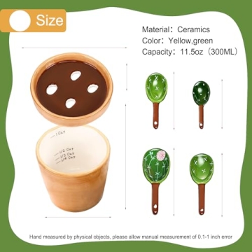 Cute BigNoseDeer Cactus Measuring Cups and Spoons Set