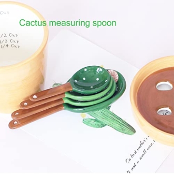Cute BigNoseDeer Cactus Measuring Cups and Spoons Set