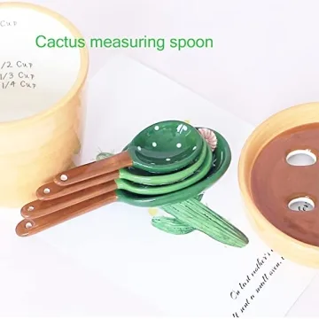 Cute BigNoseDeer Cactus Measuring Cups and Spoons Set