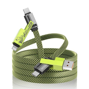 XCOOL USB C Cable, 4-in-1 USB-C Cable (6ft), 100W USB-C Charger Cable for All Devices