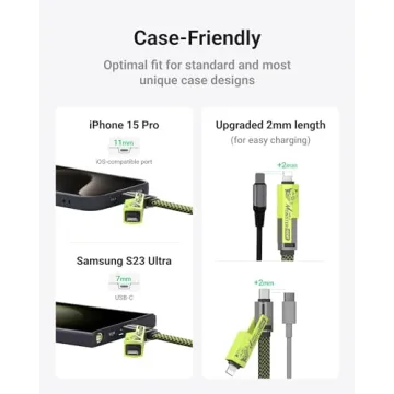 XCOOL 4-in-1 USB-C Cable - Fast Charging, 6ft Length