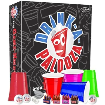 DRINK-A-PALOOZA Drinking Games for Adults - Competitive Board Game for Parties, 21st Birthdays, and Game Nights; Features Drinking Card Games, Beer Pong, and Couples Games – The Perfect Novelty Gift