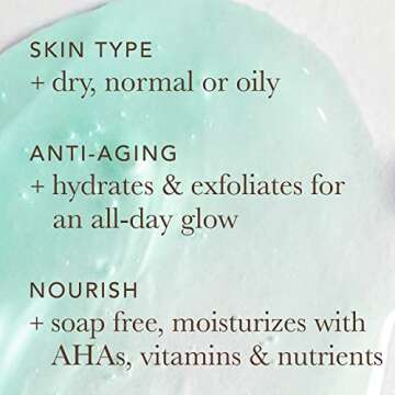 Alpha Skin Care Moisturizing Body Wash, Anti-Aging Formula, Glycolic AHA, Vitamin E & Aloe Vera, Conditions & Soothes, All Skin Types, 12 Fl Oz