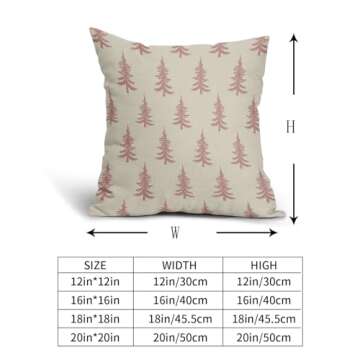 Christmas Tree Pillow Covers Set of 2 Pink Rustic Decor