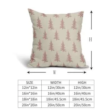 Christmas Tree Pillow Covers Set of 2 Pink Rustic Decor