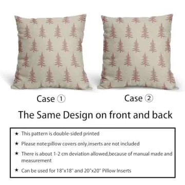 Christmas Tree Pillow Covers Set of 2 Pink Rustic Decor