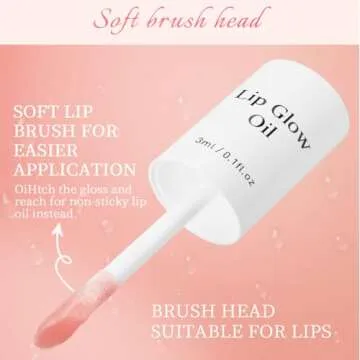 Hydrating Lip Glow Oil, Moisturizing Lip Plumper Gloss, Transparent Plumping Lip Gloss, Lip Oil, Lip Balm for Lip Care and Dry Lips