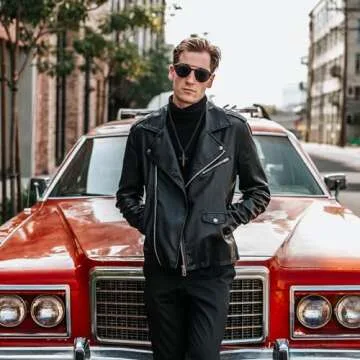 HOSICRON Men's Cross Necklace - Ebony Wood and Steel