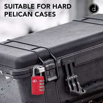 Desired Tools TSA Locks for Luggage, 2-Pc Durable Steel Padlock, Keyless Easy to Read 4-Digit Combination Lock for Backpacks, Travel Suitcases, Toolbox, Filing Cabinets, Baggage & Gym Locker, Red