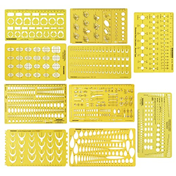 Traceease Multi,Pattern Jewelry Template for Rings- Stones- Diamond Size & Weight Estimator Drafting...
