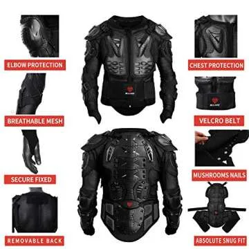 Gute Motorcycle Protective Jacket,Motorcycle Full Body Armor Jacket, Motocross Motos Protector Motorcycle Jacket Armour,Sport Motocross MTB Racing Full Body Armor Protector for Men (XL)