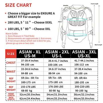 Gute Motorcycle Protective Jacket,Motorcycle Full Body Armor Jacket, Motocross Motos Protector Motorcycle Jacket Armour,Sport Motocross MTB Racing Full Body Armor Protector for Men (XL)