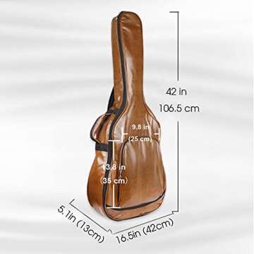 Mr.Power Guitar Gig Bag for 40 41 inch Full Size Acoustic Guitar Classical Guitar PU Leather Musicia...