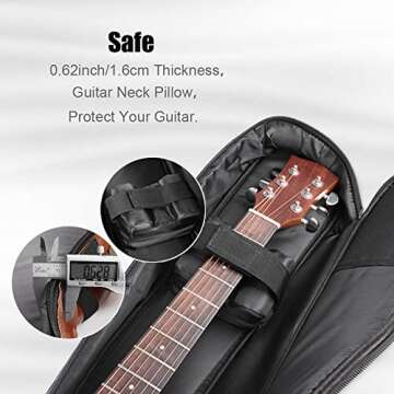 Mr.Power Guitar Gig Bag for 40 41 inch Full Size Acoustic Guitar Classical Guitar PU Leather Musicians Gear