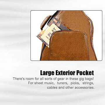 Mr.Power Guitar Gig Bag for 40 41 inch Full Size Acoustic Guitar Classical Guitar PU Leather Musicians Gear