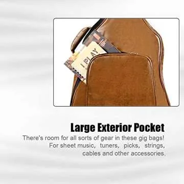 Mr.Power Guitar Gig Bag for 40 41 inch Full Size Acoustic Guitar Classical Guitar PU Leather Musicians Gear