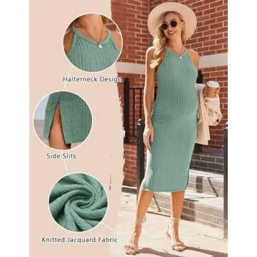 Ekouaer Women's Sleeveless Maternity Dress Summer Casual Pregnancy Dress for Daily Wearing or Baby S...