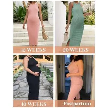 Ekouaer Women's Sleeveless Maternity Dress Summer Casual Pregnancy Dress for Daily Wearing or Baby Shower Mint Green S