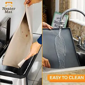 Neater Pet Brands Neater Mat Pet Mats for Food and Water, Dog Bowl Mat Waterproof Silicone, Pet Mat for Dog or Cat, Dog Food Mats for Floors Waterproof, Dog Water Mat & Dog Food Mat with Raised Edge