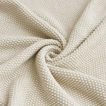 Longhui Bedding Cotton Cable Knit Throw, Lightweight & Stylish
