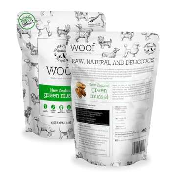 The New Zealand Natural Pet Food Co. WOOF Freeze Dried Dog Treats - New Zealand Green Mussels, High ...