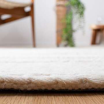 SAFAVIEH Natura Collection Area Rug - 9' x 12', Natural, Handmade Wool, Ideal for High Traffic Areas in Living Room, Bedroom (NAT215A)