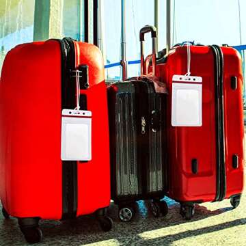 Inovat 100 Pack Clear Luggage Loop Straps for Travel