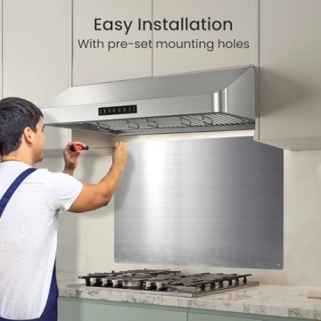 Stylish Kitchen Backsplash 24x30 Inch Easy Clean Stainless Steel