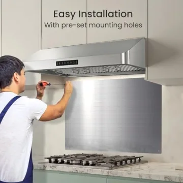 Stylish Kitchen Backsplash 24x30 Inch Easy Clean Stainless Steel