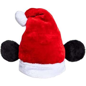 Disney Christmas Holiday Hat - Mickey Mouse Santa Hat with Ears in Red