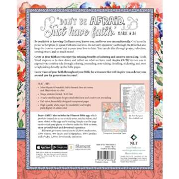 Inspire FAITH Bible NLT: Coloring & Creative Journaling