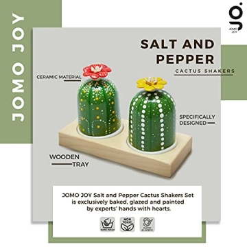 Stylish JOMO JOY Cactus Salt and Pepper Shaker Set