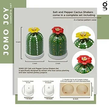 Stylish JOMO JOY Cactus Salt and Pepper Shaker Set