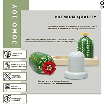 Stylish JOMO JOY Cactus Salt and Pepper Shaker Set