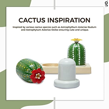 Stylish JOMO JOY Cactus Salt and Pepper Shaker Set