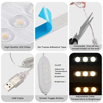 Consciot LED Vanity Lights - Adjustable & Dimmable
